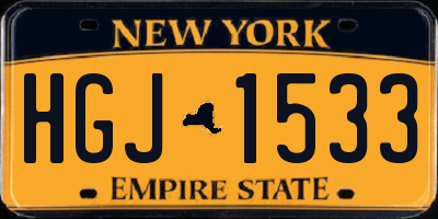 NY license plate HGJ1533