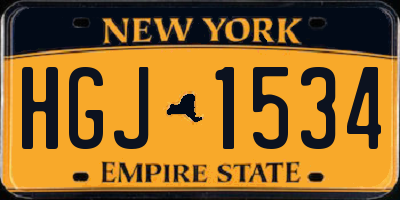 NY license plate HGJ1534