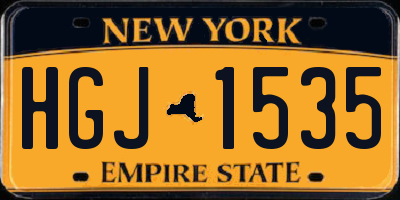 NY license plate HGJ1535