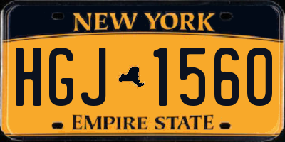 NY license plate HGJ1560