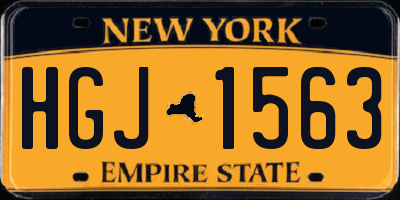 NY license plate HGJ1563