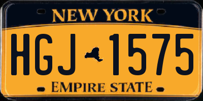NY license plate HGJ1575