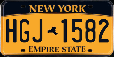 NY license plate HGJ1582