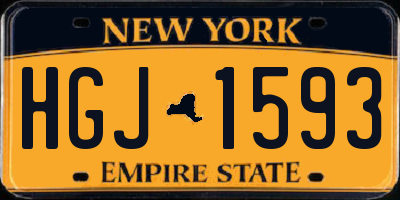 NY license plate HGJ1593