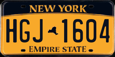 NY license plate HGJ1604