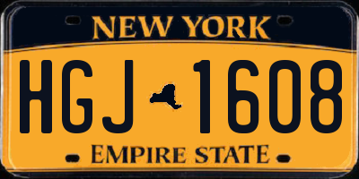 NY license plate HGJ1608