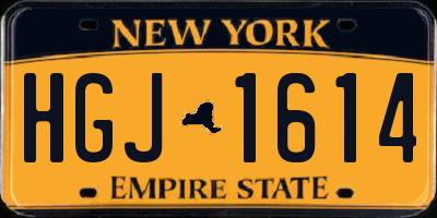 NY license plate HGJ1614