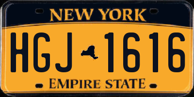 NY license plate HGJ1616