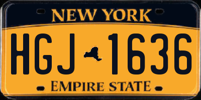 NY license plate HGJ1636