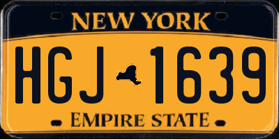NY license plate HGJ1639