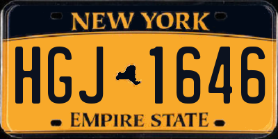 NY license plate HGJ1646