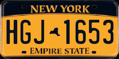 NY license plate HGJ1653