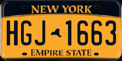 NY license plate HGJ1663