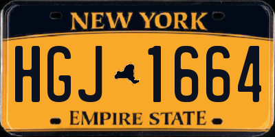 NY license plate HGJ1664