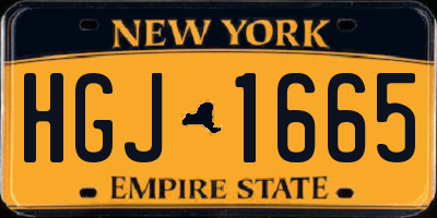 NY license plate HGJ1665