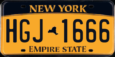 NY license plate HGJ1666
