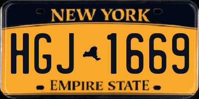 NY license plate HGJ1669
