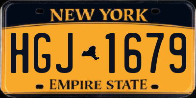 NY license plate HGJ1679