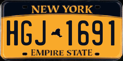 NY license plate HGJ1691