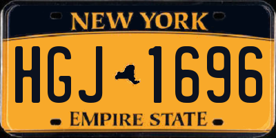 NY license plate HGJ1696