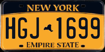 NY license plate HGJ1699