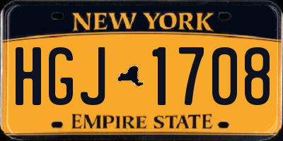 NY license plate HGJ1708