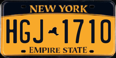 NY license plate HGJ1710