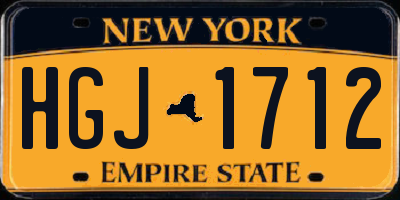 NY license plate HGJ1712