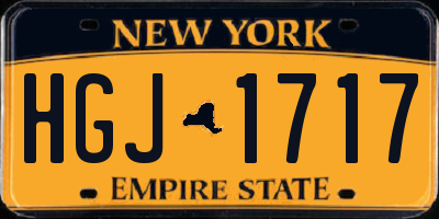 NY license plate HGJ1717