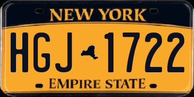 NY license plate HGJ1722