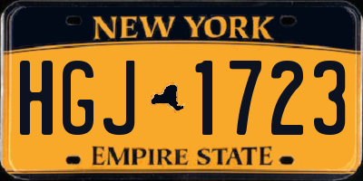 NY license plate HGJ1723