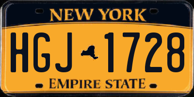 NY license plate HGJ1728