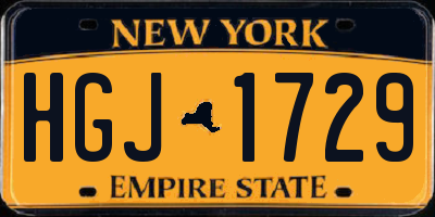 NY license plate HGJ1729