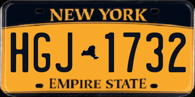 NY license plate HGJ1732
