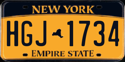 NY license plate HGJ1734