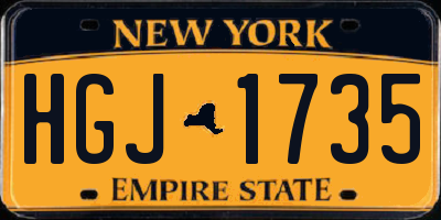 NY license plate HGJ1735