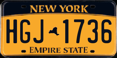 NY license plate HGJ1736