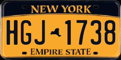 NY license plate HGJ1738