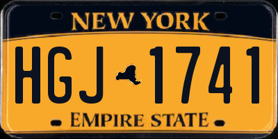 NY license plate HGJ1741