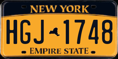 NY license plate HGJ1748