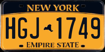 NY license plate HGJ1749