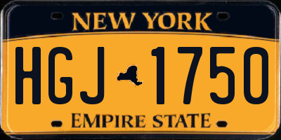 NY license plate HGJ1750