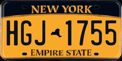 NY license plate HGJ1755