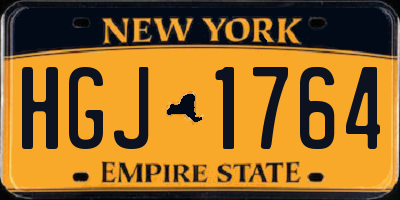 NY license plate HGJ1764