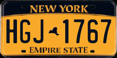 NY license plate HGJ1767