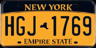 NY license plate HGJ1769