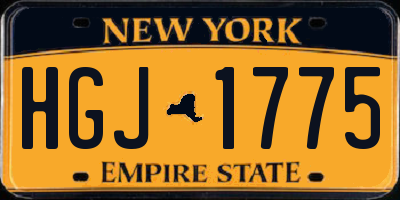 NY license plate HGJ1775