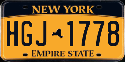 NY license plate HGJ1778