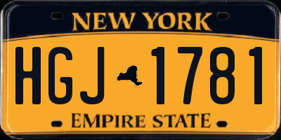NY license plate HGJ1781