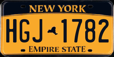 NY license plate HGJ1782